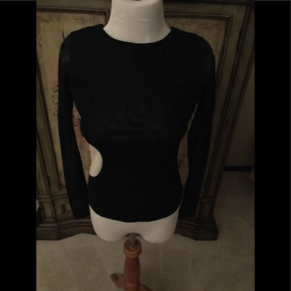 Women’s Sheer Black Long Sleeve Blouse